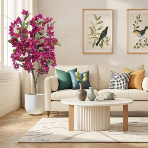 3.94FT Artificial Bougainvillea Tree – Floor Standing Decorative Tree for Home, Office & Studio