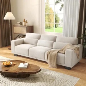 3-Seater Sofa Couch – 89″ Modern Upholstered Sofa with Deep Seats & Wide Armrests