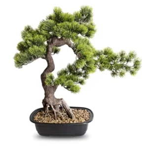 Artificial Bonsai Plant – 20″ Faux Juniper Pine Potted Plant for Indoor Home & Office Décor