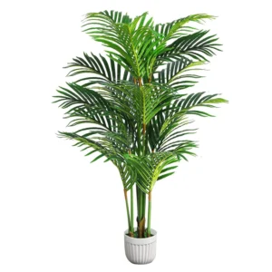 5FT Artificial Areca Palm Tree – Faux Tropical Silk Plant for Home & Office Floor Décor