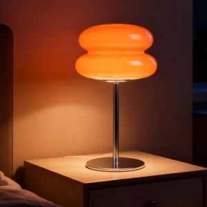 Macaron Glass Table Lamp Trichromatic Dimming Living Room Atmosphere Lamps Eye Protection Night Light Girl Bedroom Bedside Decor